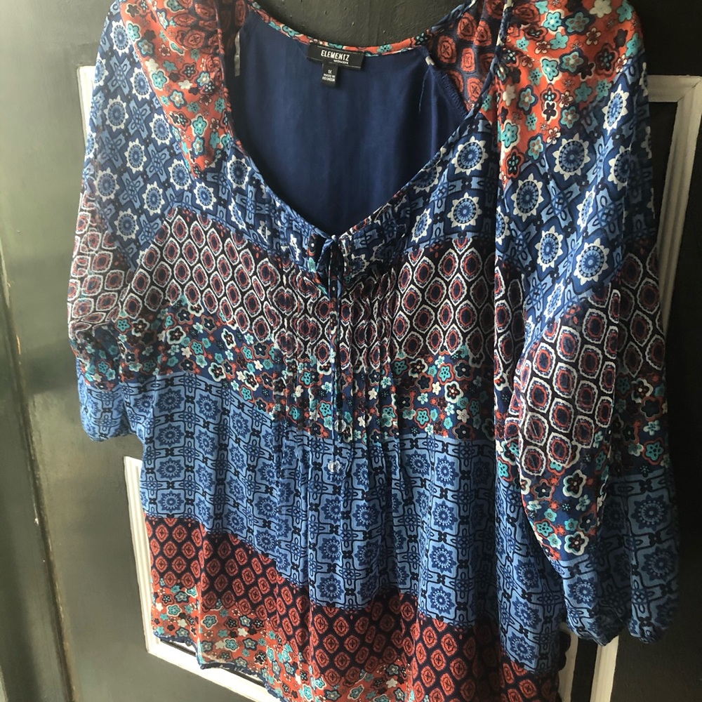 Elementz Multicolor Patterned Blouse - Picture 2 of 4